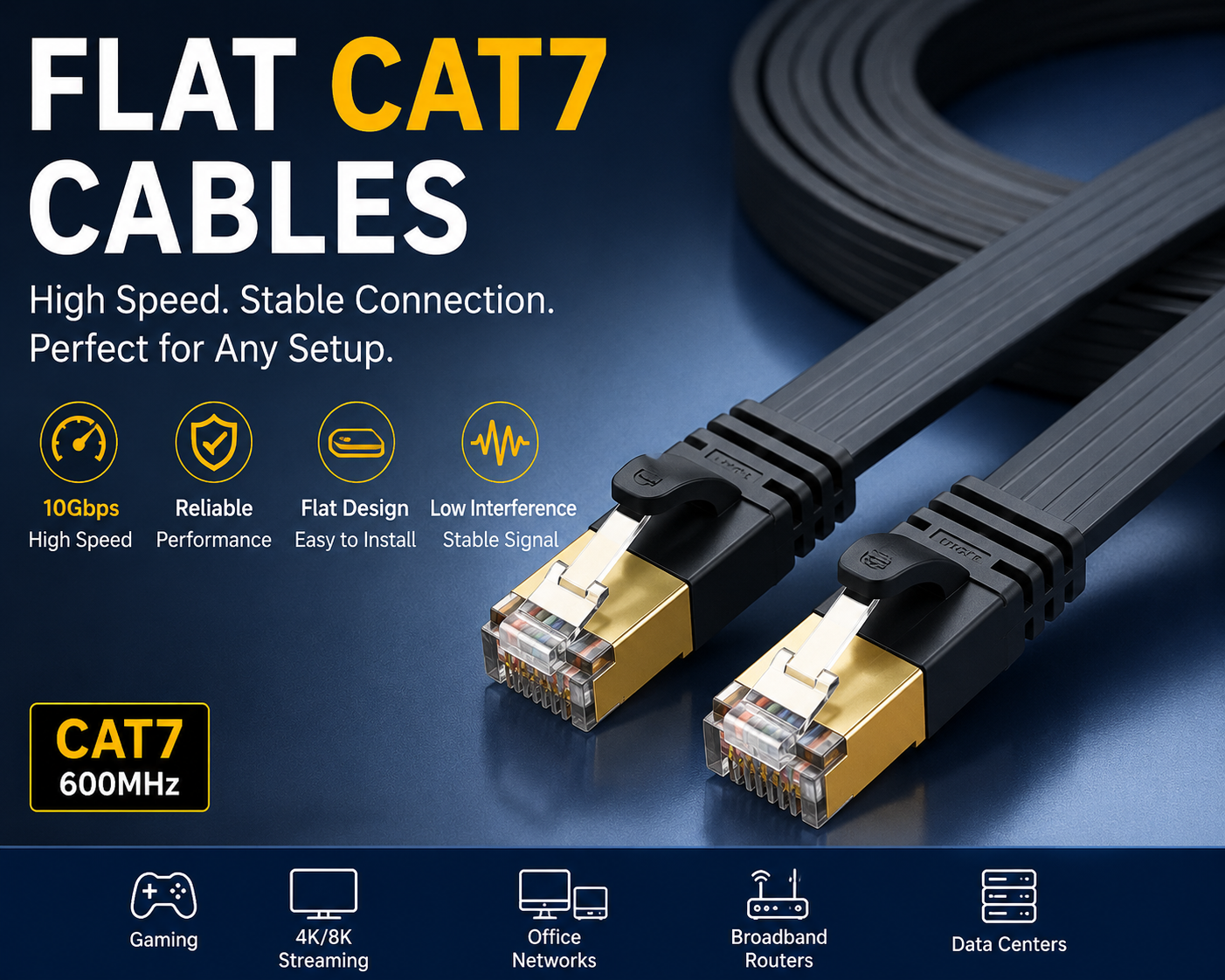 Flat Cat7 Cables